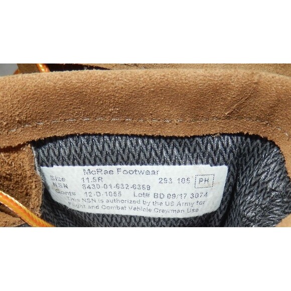 McRae Footwear Army Flight & Combat Boots Men\'s 11.5 R Steel Toe Vibram Sole Tan main image 7